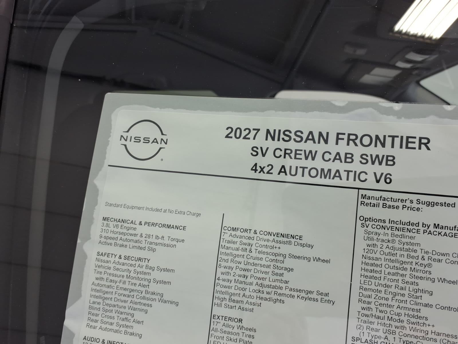 2027 Nissan Frontier SV