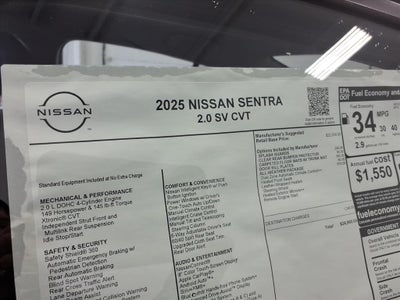2025 Nissan Sentra SV