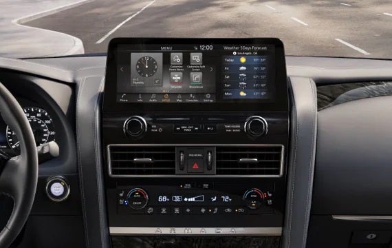2023 Nissan Armada touchscreen and front console | Lynn Layton Nissan in Decatur AL
